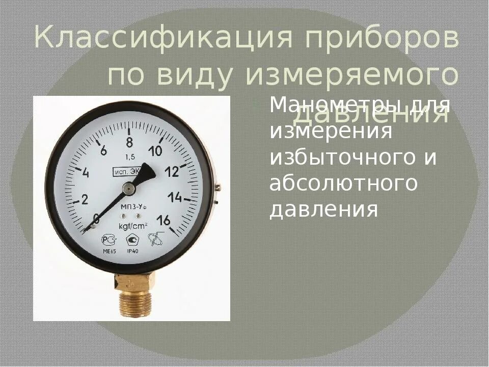 Показания давления газа