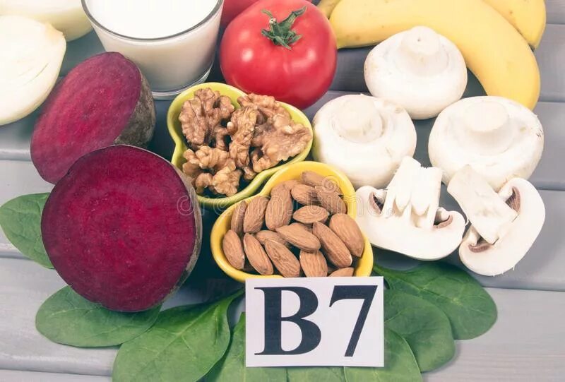 Витамин в 7 в продуктах. Витамин b7 биотин. Витамин н (витамин b7, биотин. Пищевые источники биотина. Источники биотина в продуктах питания.