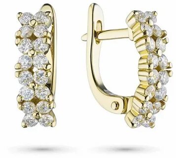 Серьги из желтого золота с бриллиантами
