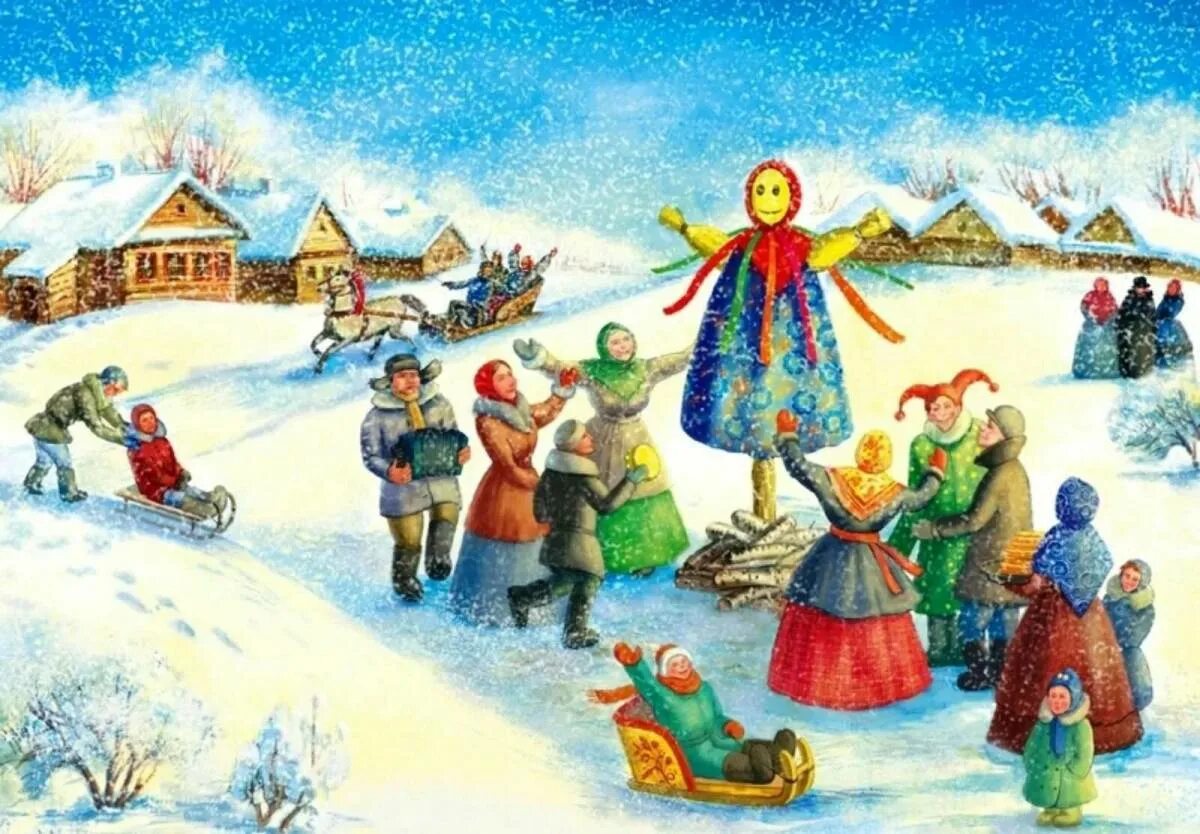 Масленица для детей. Н. фетисов &quot;широкая масленица&quot; 1990 г.. зимние праздники для дошкольников. детям о масленице. иллюстрации народных праздников.
