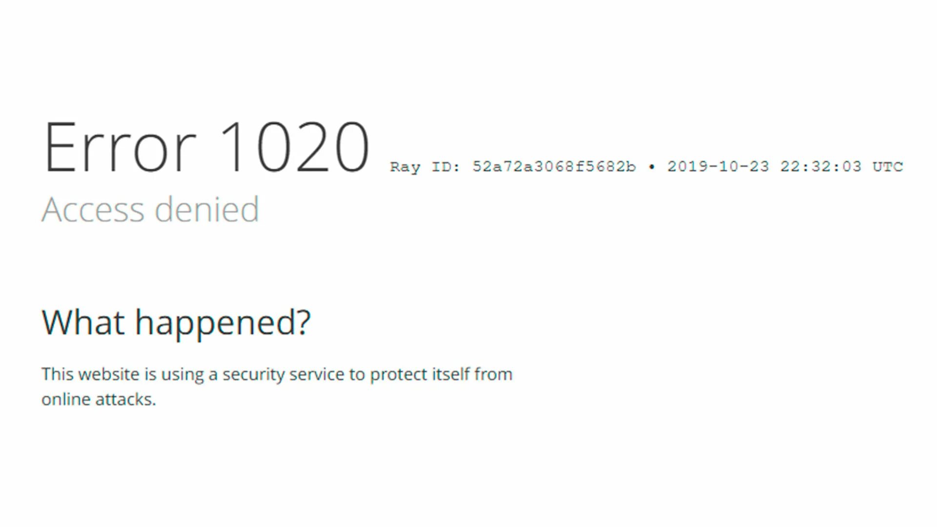 Error code access denied. Error code 1020. Код ошибки 1020. Access 1020. Error 1015 cloudflare.