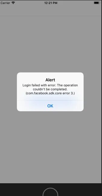 Ошибка IOS SDK. Error 304. Login Error Design.