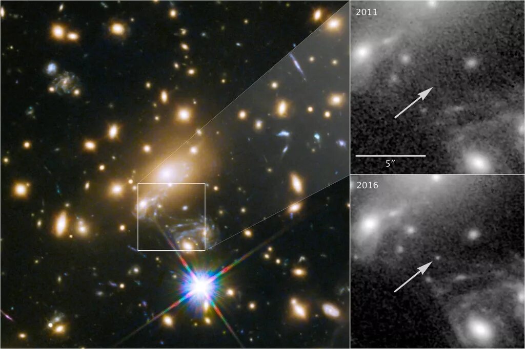 Далекие звезды от земли. Звезда Macs j1149 lensed Star 1. Macs j1149+2223 lensed Star 1. Эарендил звезда Хаббл. GN-z11 Галактика.
