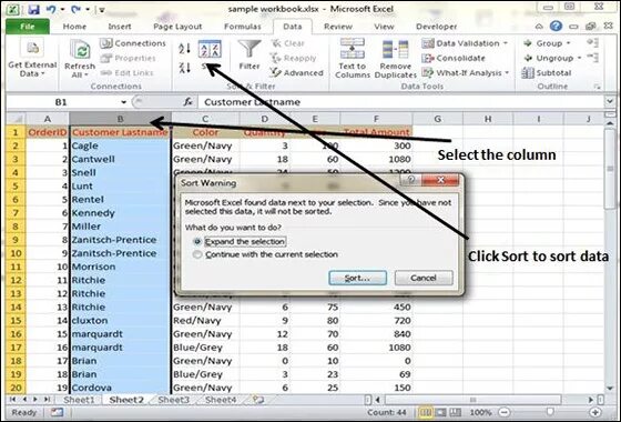 Data sort. Внешний вид эксель 2010. Конструктор в экселе 2010. MS excel data Tab. Операторы в excel 2010.