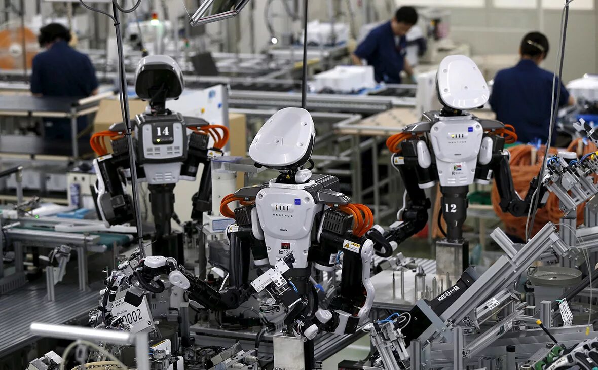 Промышленные роботы. Фабрика роботов. Роботизация промышленности. Робототехника Японии. Изготовление робота