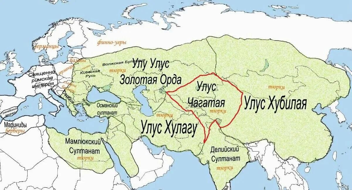 Название столицы золотой орды. Золотая Орда -чагатайский улус. Раздел империи Чингисхана карта. Карта Монголии Чингисхана.