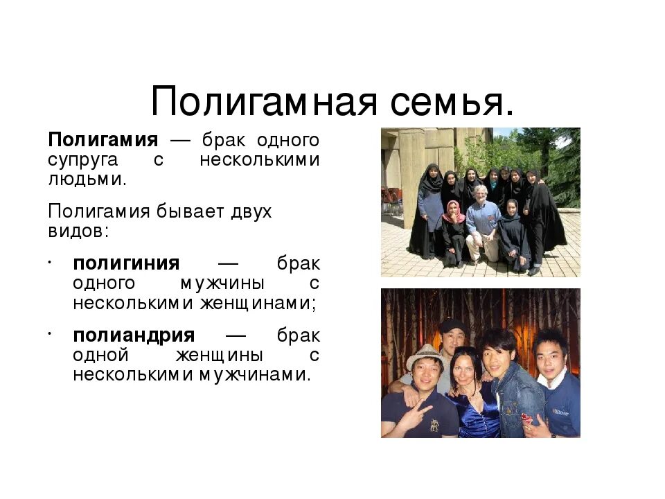 Что означает полигамная семья