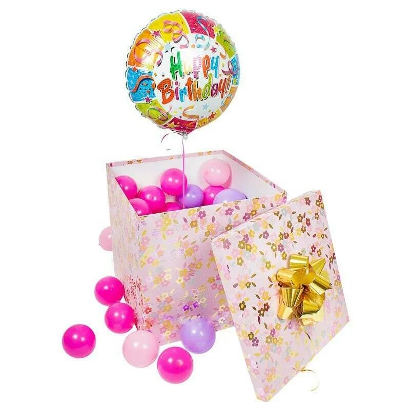 Шары в коробке на день рождения. Коробка с шарами. Коробка с шарами для девочки. Подарочная коробка с шариками. Коробка сюрприз с шариками.