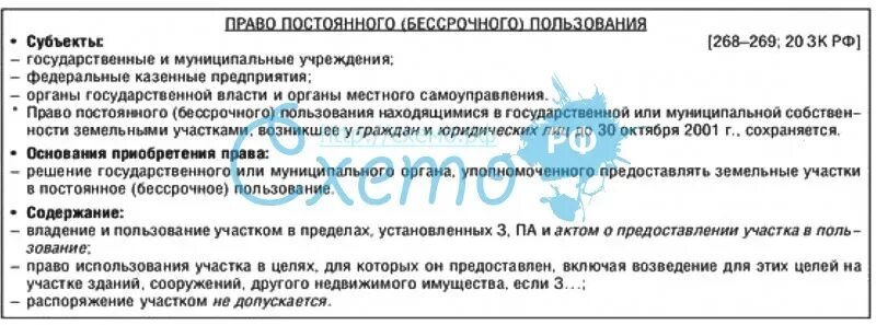 Пример пожизненного наследуемого владения. Право постоянного бессрочного пользования земельным. Право бессрочного пользования земельным участком содержание. Право постоянного пользования земельным участком субъекты.