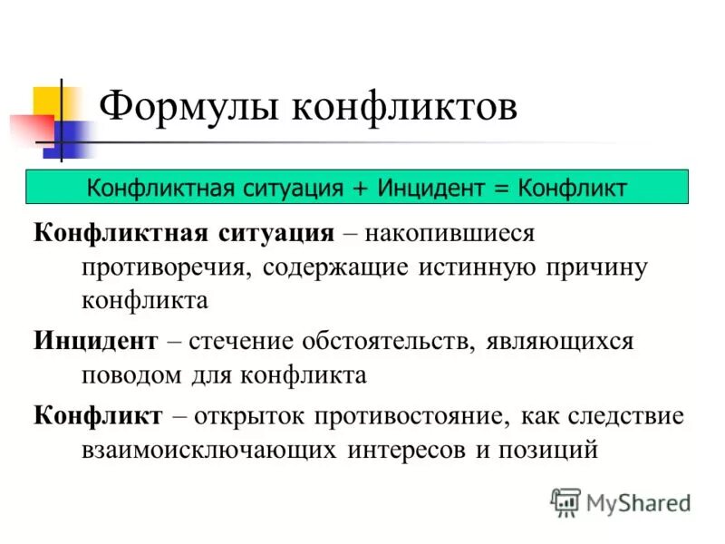 Что является инцидентом конфликта. Формула конфликта. формула возникновения конфликта. формулы развития конфликта. формулы конфликтов с примерами.
