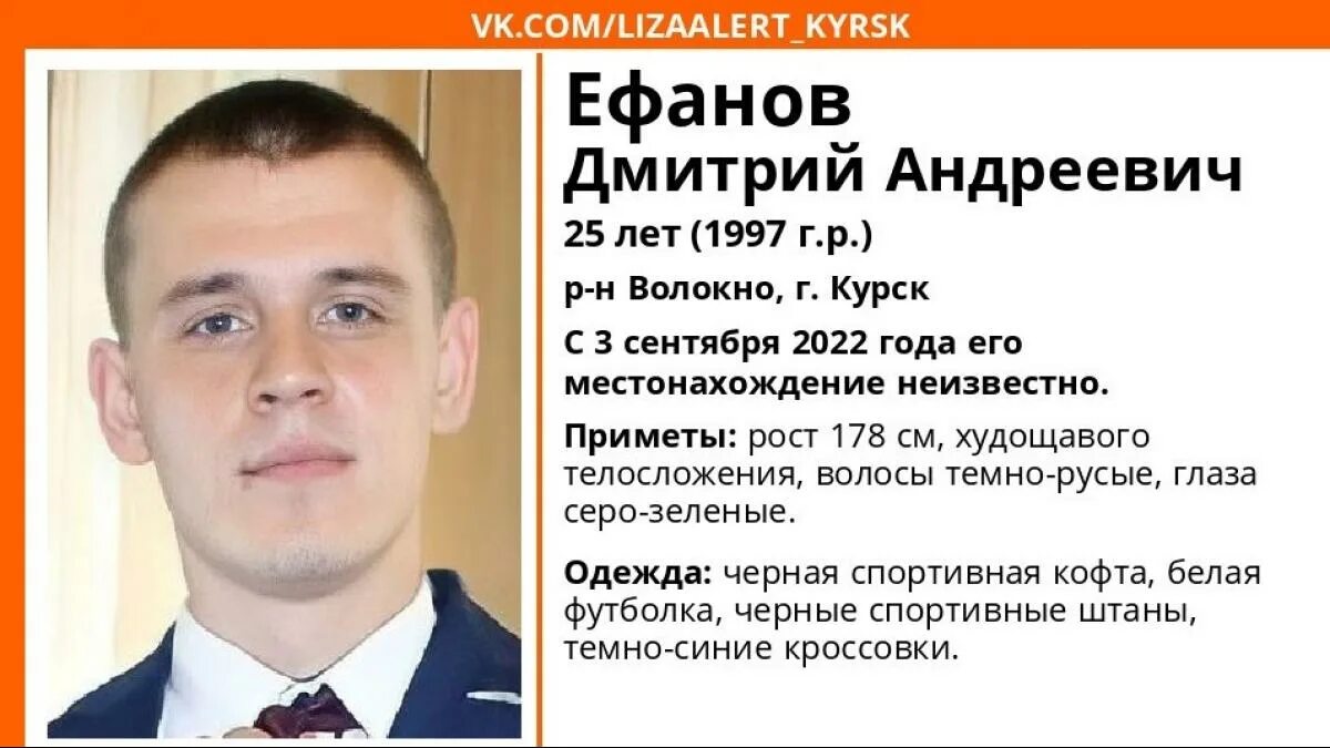 Курск 3 сентября. Пропал человек. волокно курск.