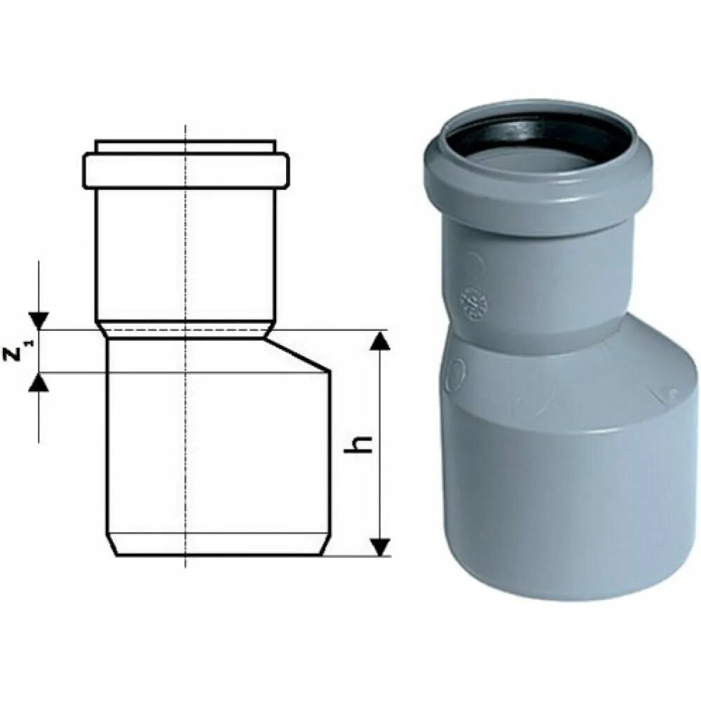 Соединение 110 канализационной. Переходник полипропилен 110х50 Ostendorf 115720. Переход 50/32 Ostendorf 112720. Переходная муфта Ostendorf HTR. Переход эксцентрический 110х50.