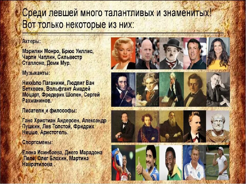 Знаменитые левши писатели. Сообщение о талантливом человеке. Таланты знаменитых людей. Примеры известных людей. Таланты знаменитых людей.