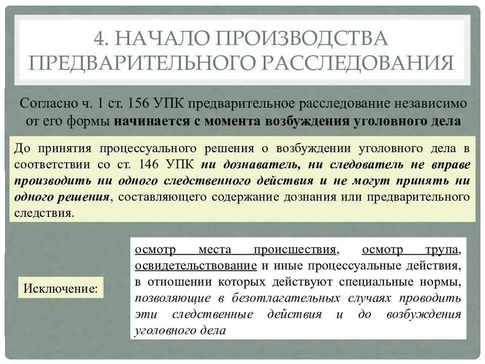 Досудебное и судебное производство. Порядок производства предварительного расследования. Начало и окончание предварительного расследования. Порядок проведения предварительного следствия. Начало производства предварительного расследования.