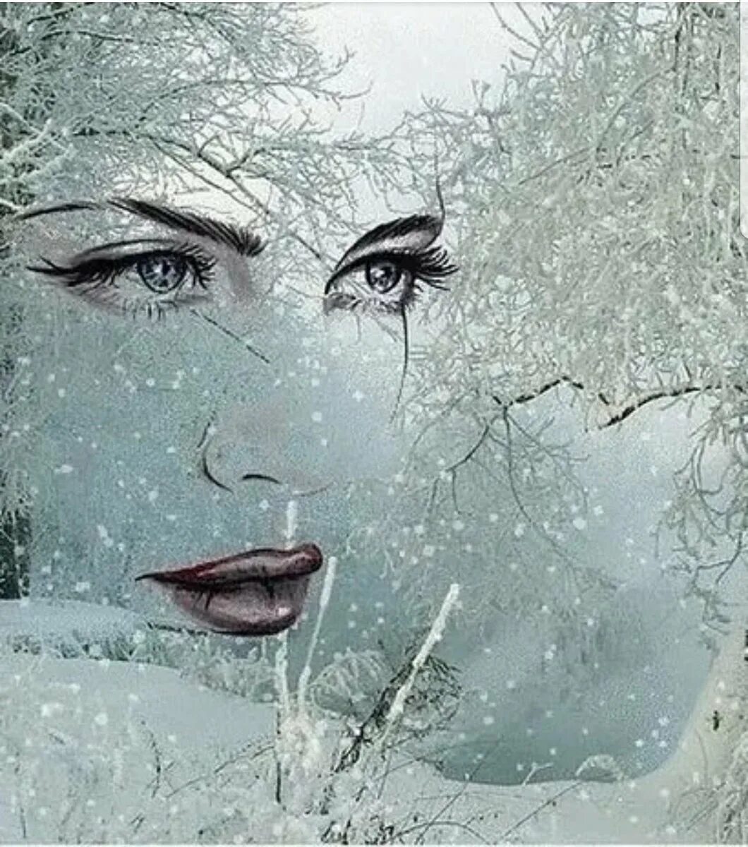 Женщина-зима. Зимние картинки на аватарку. Снежная женщина. Картина девушка зима.