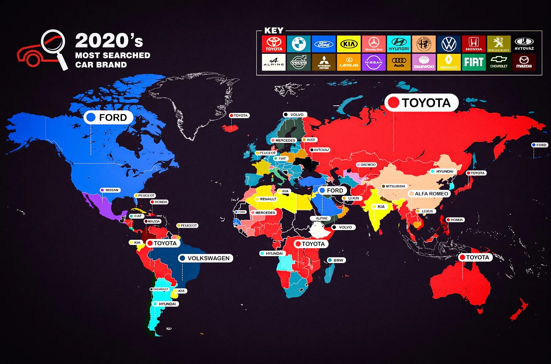 Лучшие страны 2020. Самая популярная марка автомобиля в мире. Самые популярные марки авто по странам. Самые популярные марки авто в мире карта. Самые популярные машины в разных странах.