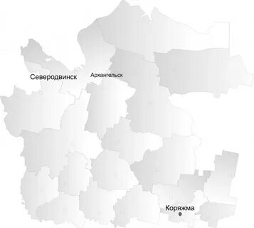 Коряжма на карте