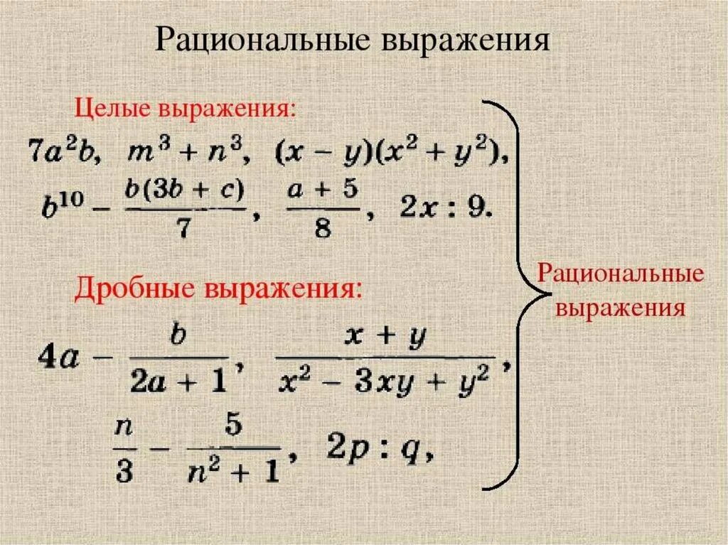 Распределите по группам вещественные и целые выражения. Распределите по группам вещественные и целые выражения