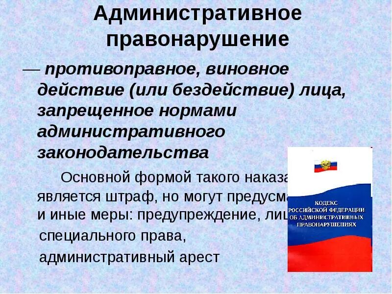 Меры по устранению административного правонарушения