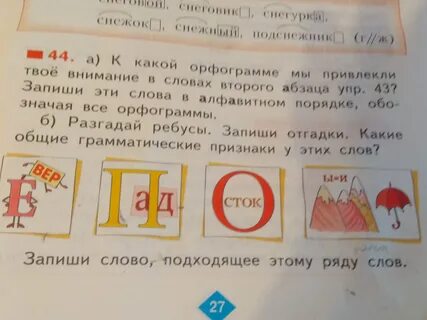 Разгадай ребусы запиши слова