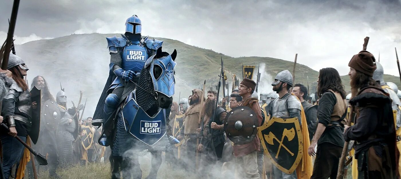 Bud Light Knight. Реклама с рыцарями. Реклама рыцарства.