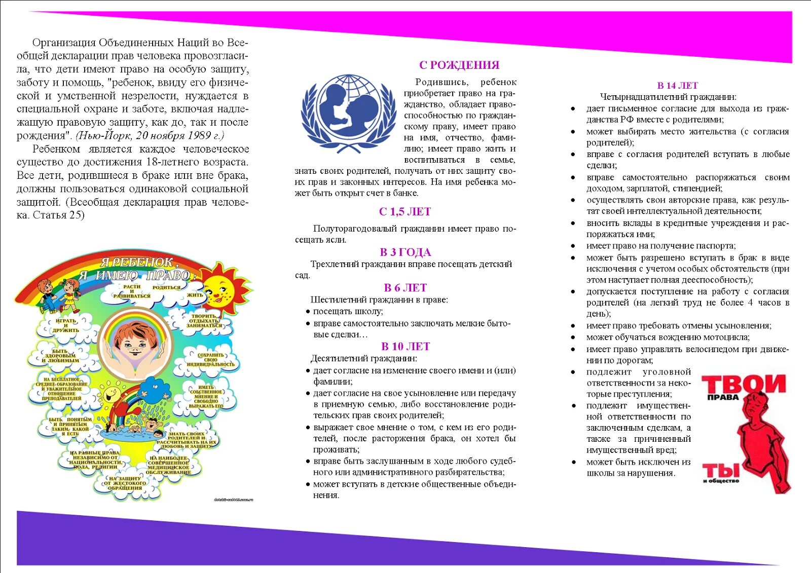 Буклет дети имеют право. Буклеты по правам ребенка для старшеклассников. Правовой буклет