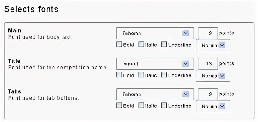 Select font