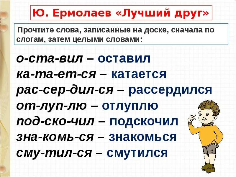 Презентация 1 класс лучший друг ю ермолаева