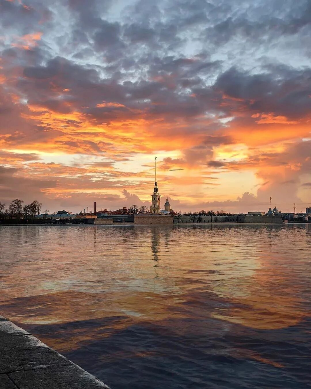 Былые ночи. Петропавловская крепость с Невы.