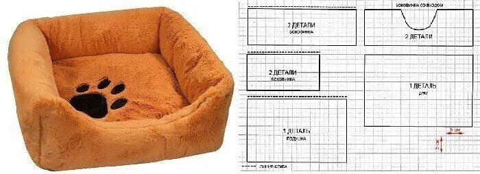 Как сшить лежанку для кошки с бортиками