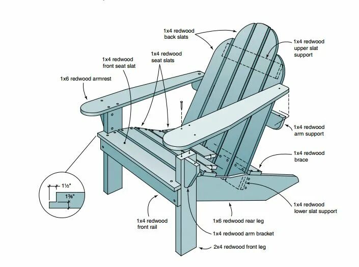 Садовые кресла своими руками чертежи и фото Simple Modern Outdoor Chair Planos de muebles, Muebles de exterior, Muebles