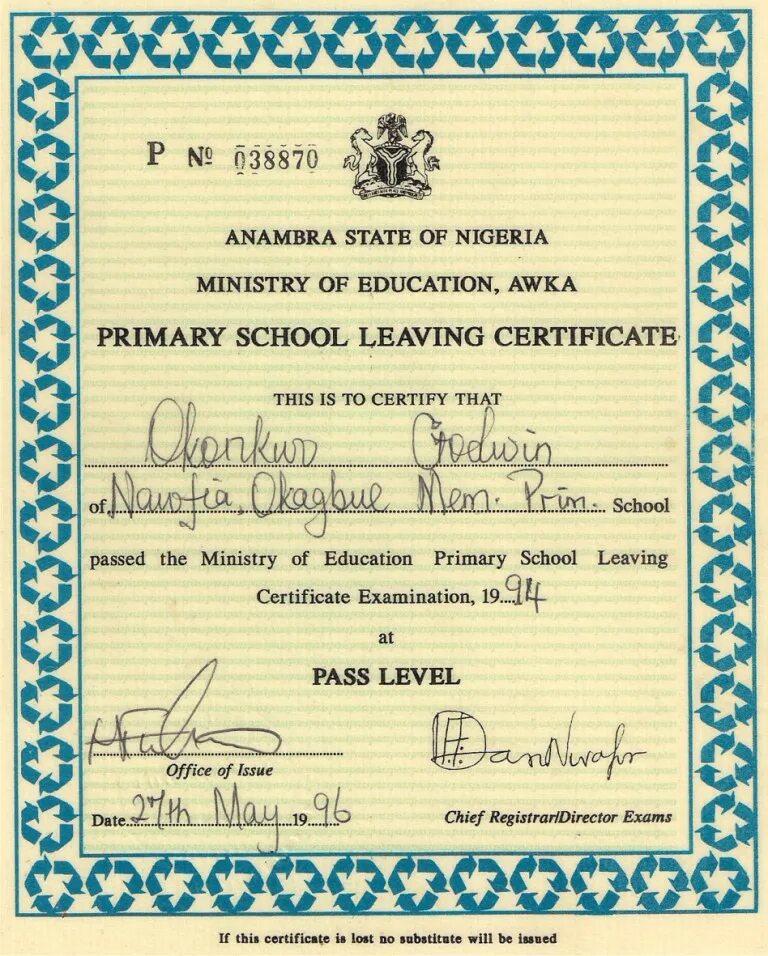 School leaving Certificate. School Sample Certificate. School Certificate example. Certificate for Primary School.