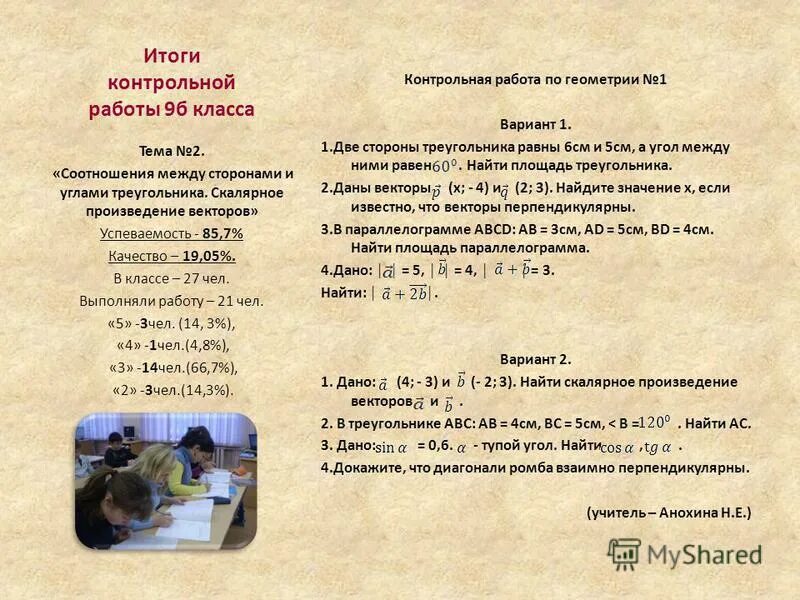 Результат контрольной процедуры