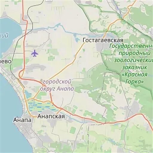 Анапское шоссе на карте