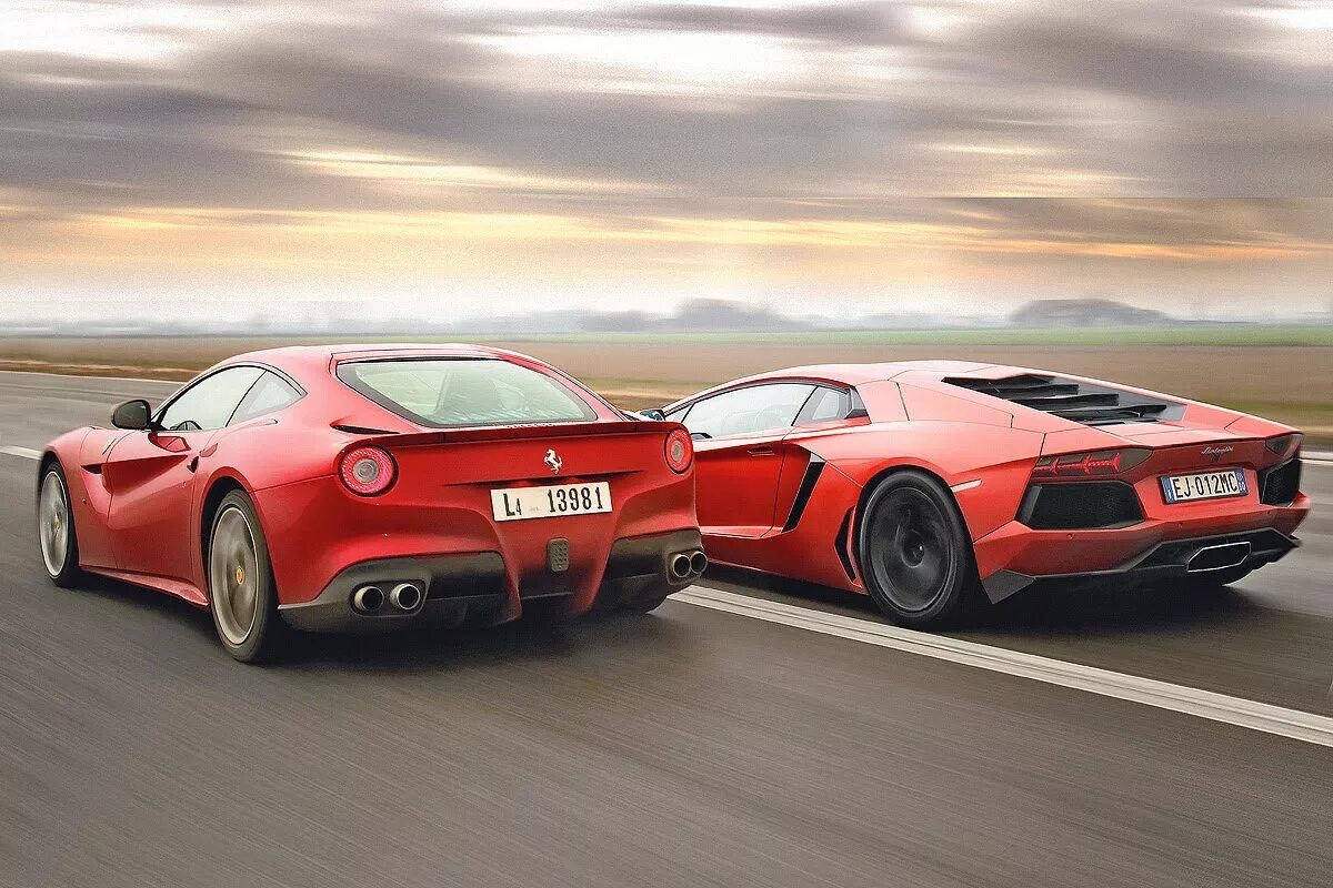 Ламба или фера. Ламборгини и Феррари. Ferrari f12 Berlinetta vs Lamborghini.