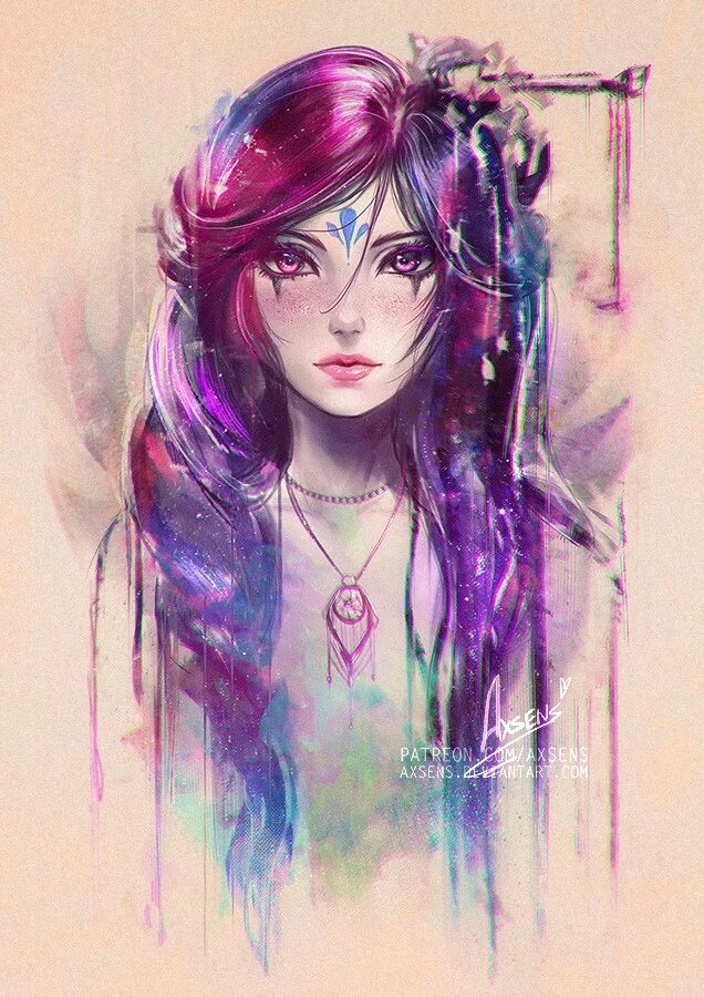 девушка с сиреневыми волосами. девушка с фиолетовыми волосами.