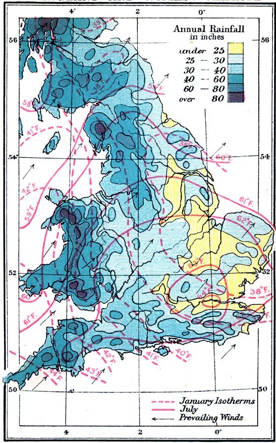 Годовое количество осадков в лондоне. Климат Великобритании карта. Климат Великобритании климатическая карта. Карта поясов климатических Великобритании карта. Климатическая карта британских островов.