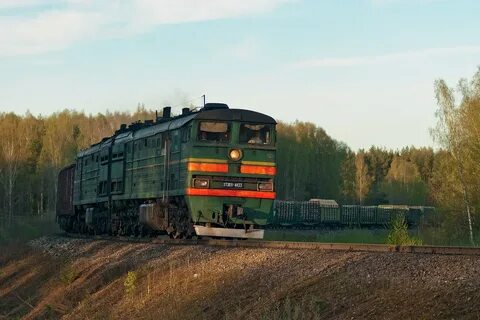 Тепловоз на горизонтальном
