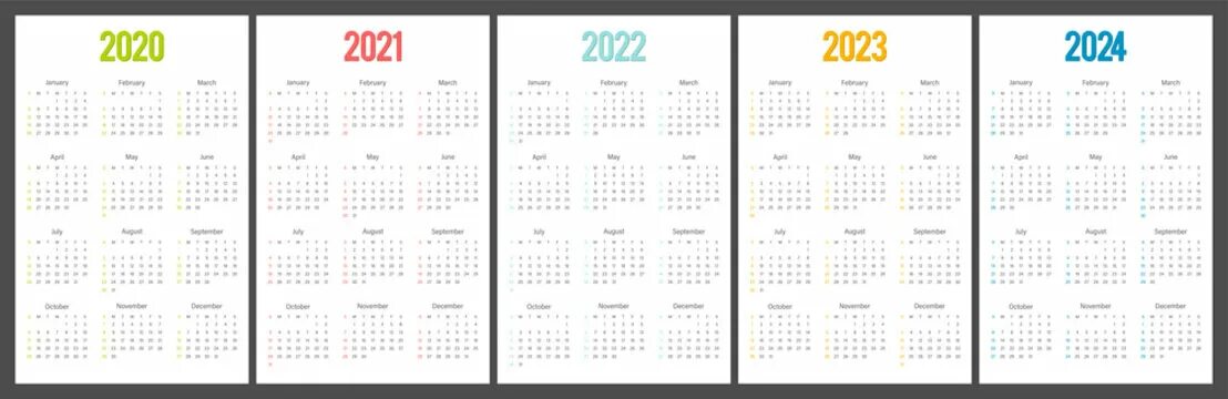 Календарь с 2020 по 2024. Календарь на 2020-2025 годы. Календарь 2021 2022 на одном листе. Календарь 2022 2023 2024. Сколько недель будет в 2024