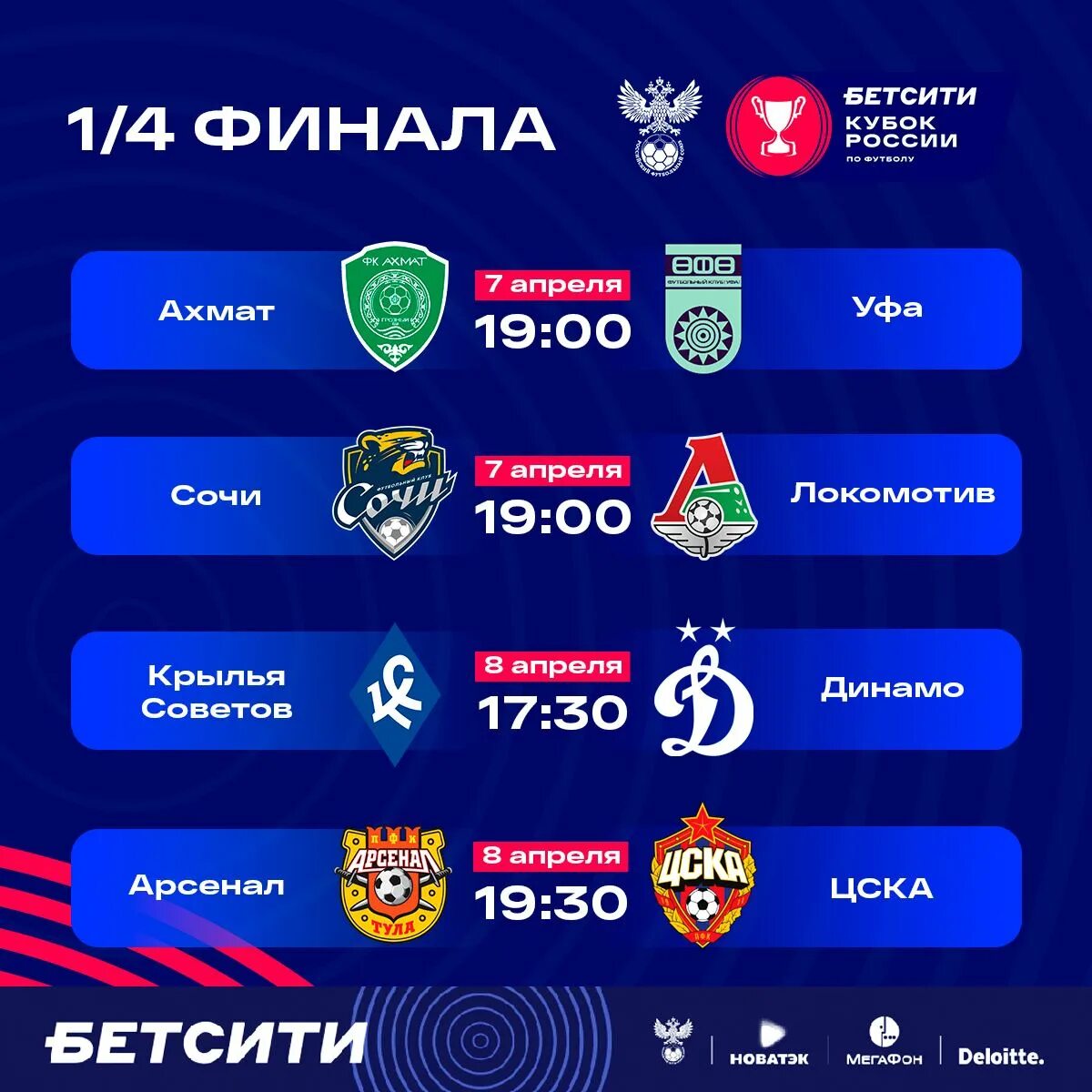 Финал кубка россии расписание