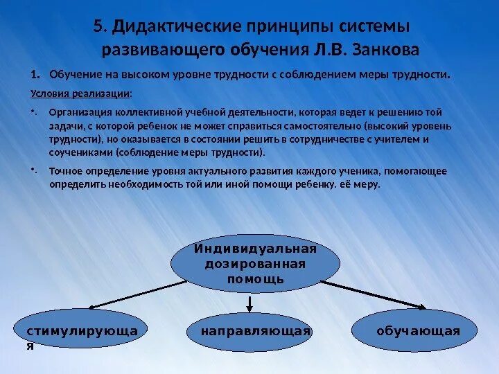 Ведущий принцип развивающего обучения. Принципы развивающего обучения л.в занкова. концепция развивающего обучения л.в занкова. дидактические принципы развивающего обучения л.в.занкова.. дидактическая система развивающего обучения л.в занкова.
