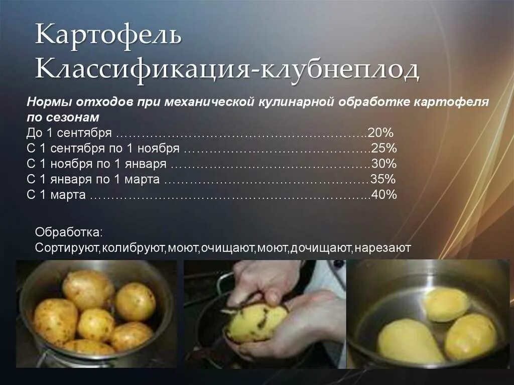 Сколько воды в вареной картошке. Классификация клубнеплодов. Классификация картошки. Процент отходов картофеля. Потери картофеля при очистке.