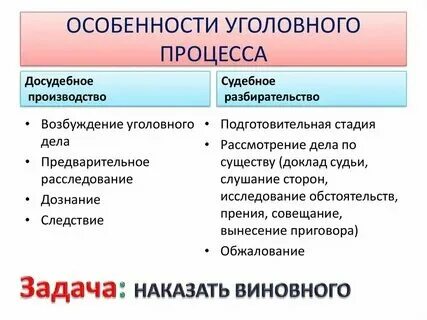 Особенности досудебного производства по уголовным делам