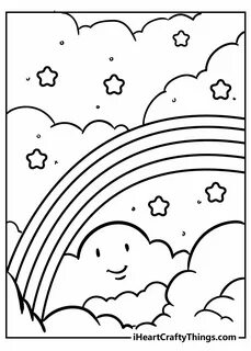 Rainbow on Island Coloring Page