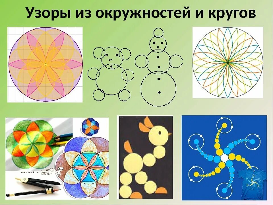 Узоры циркулем. Узор из окружностей. Узоры из кругов и окружностей. Орнамент из окружностей.