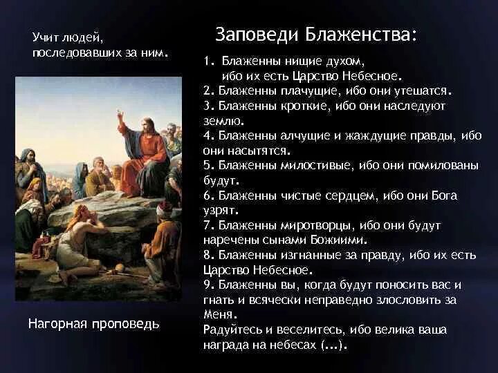 Назови заповеди. Нагорная проповедь 9 заповедей блаженства. Заповеди Нагорной проповеди Иисуса Христа. 9 Заповедей Нагорной проповеди. Нагорные заповеди Иисуса Христа.