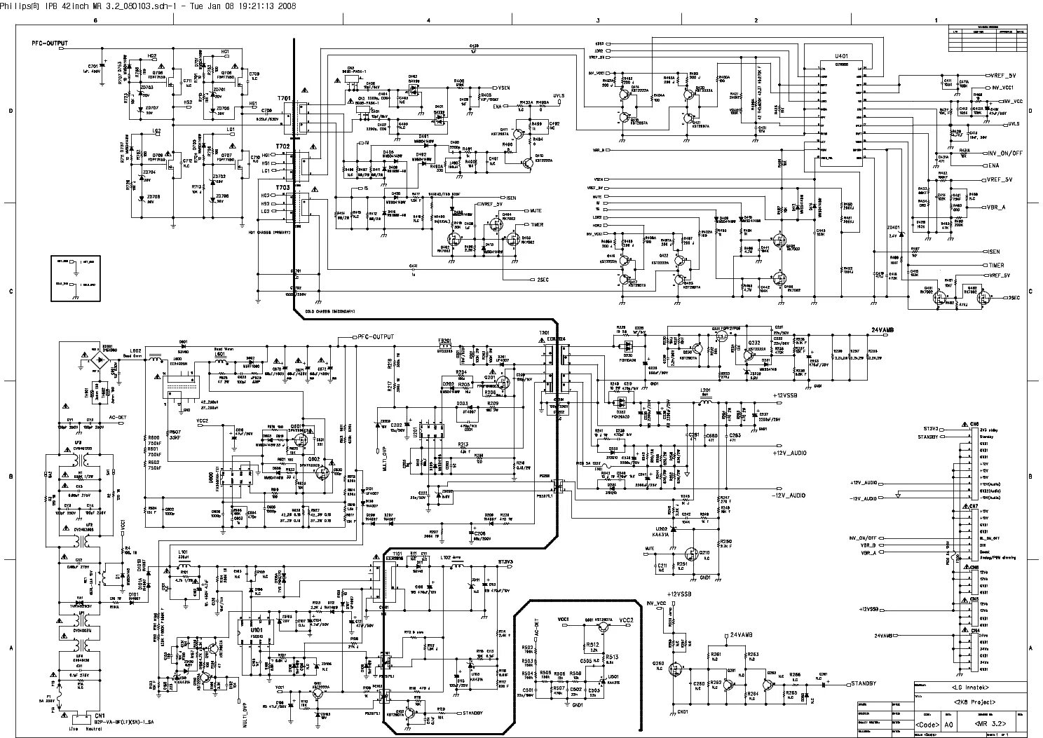 PHILIPS 42PFL7962D CHASSIS LC7.5ELA 312278517371 Service Manual download, schema