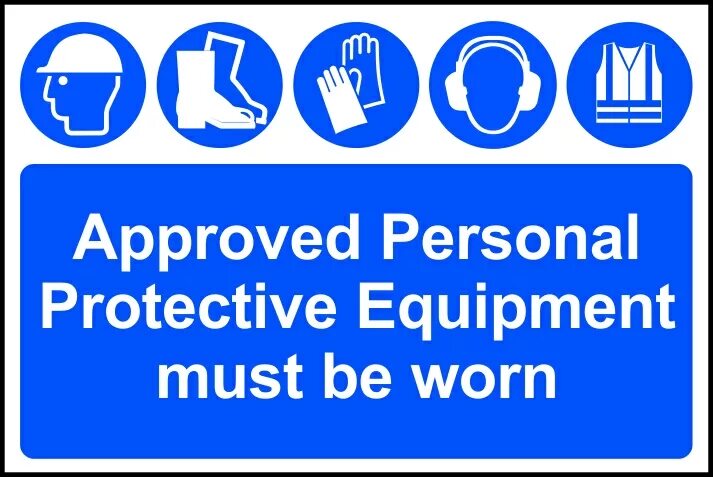 In order protect. Personal Protective Equipment. PPE. Mandatory PPE. Protective person.