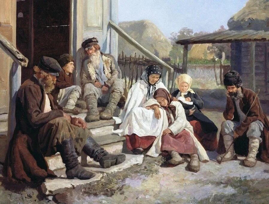 Быт помещиков 19 века. Н. Загорский «у земской больницы» . 1886 Г.. Загорский у земской больницы.