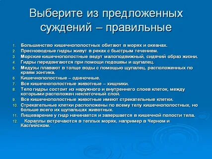 Выберите из предложенных суждений правильные